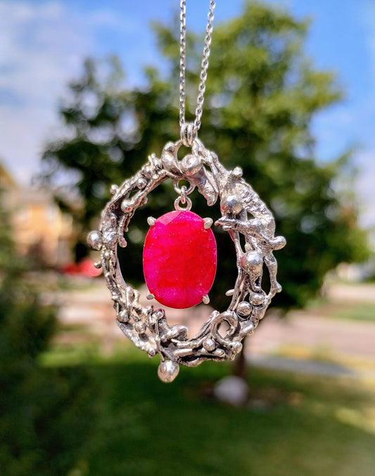 Wreathed in Rubies Pendant Necklace