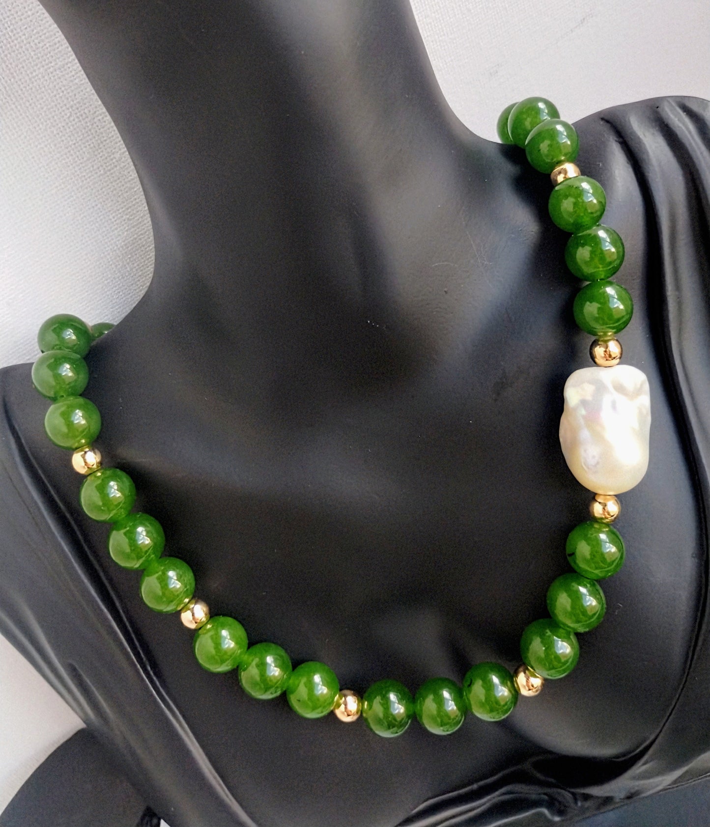 Jade and Baroque Pearl Necklace