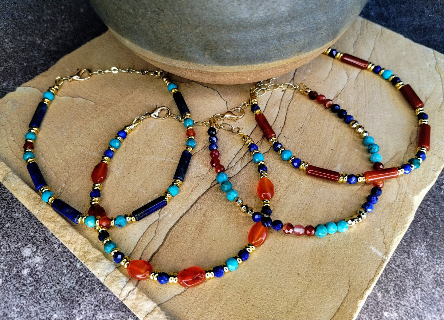 Ancient Egyptian-Inspired Gemstone Bracelet