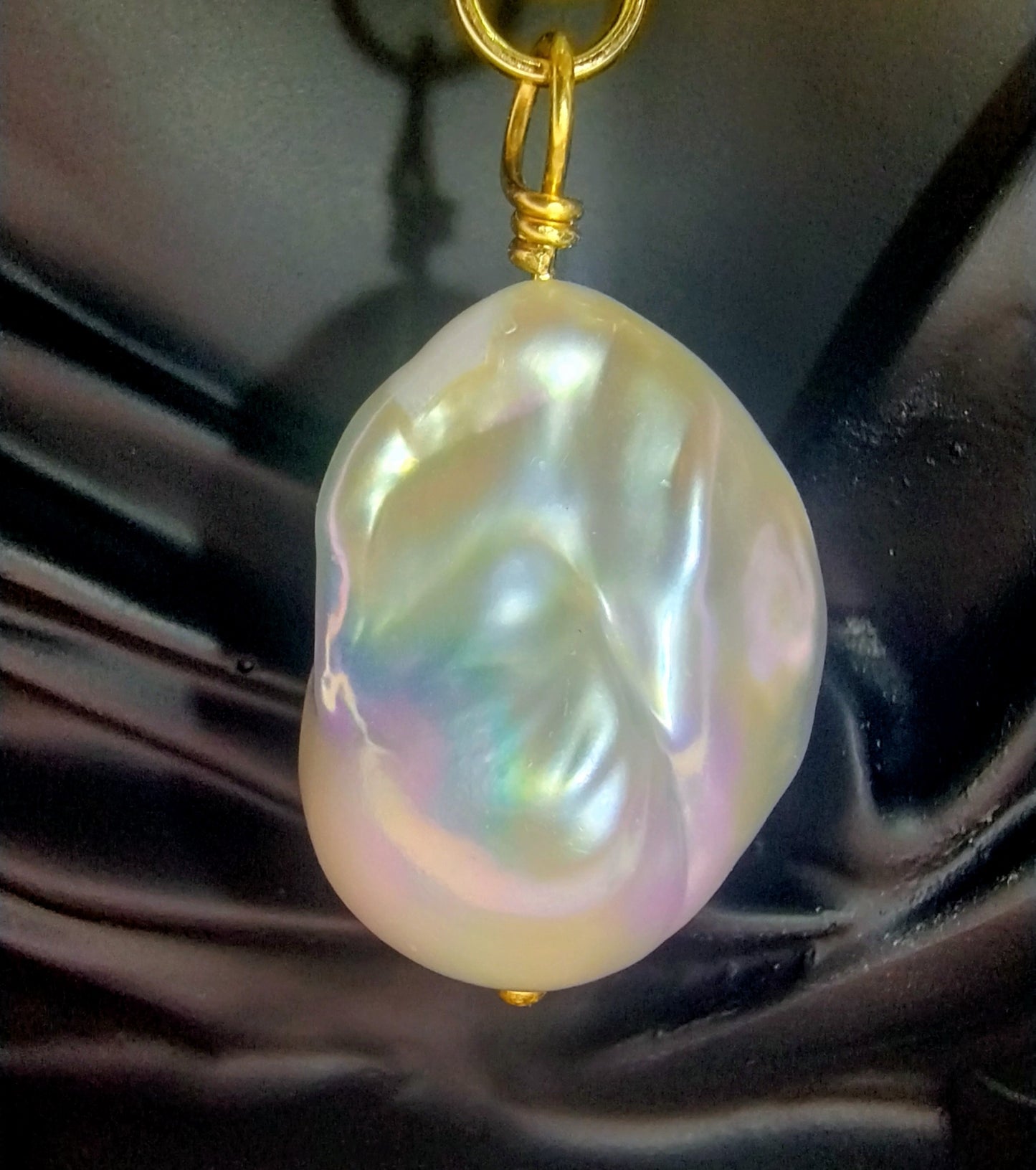 Antique Bamboo Coral & Baroque Pearl Statement Necklace