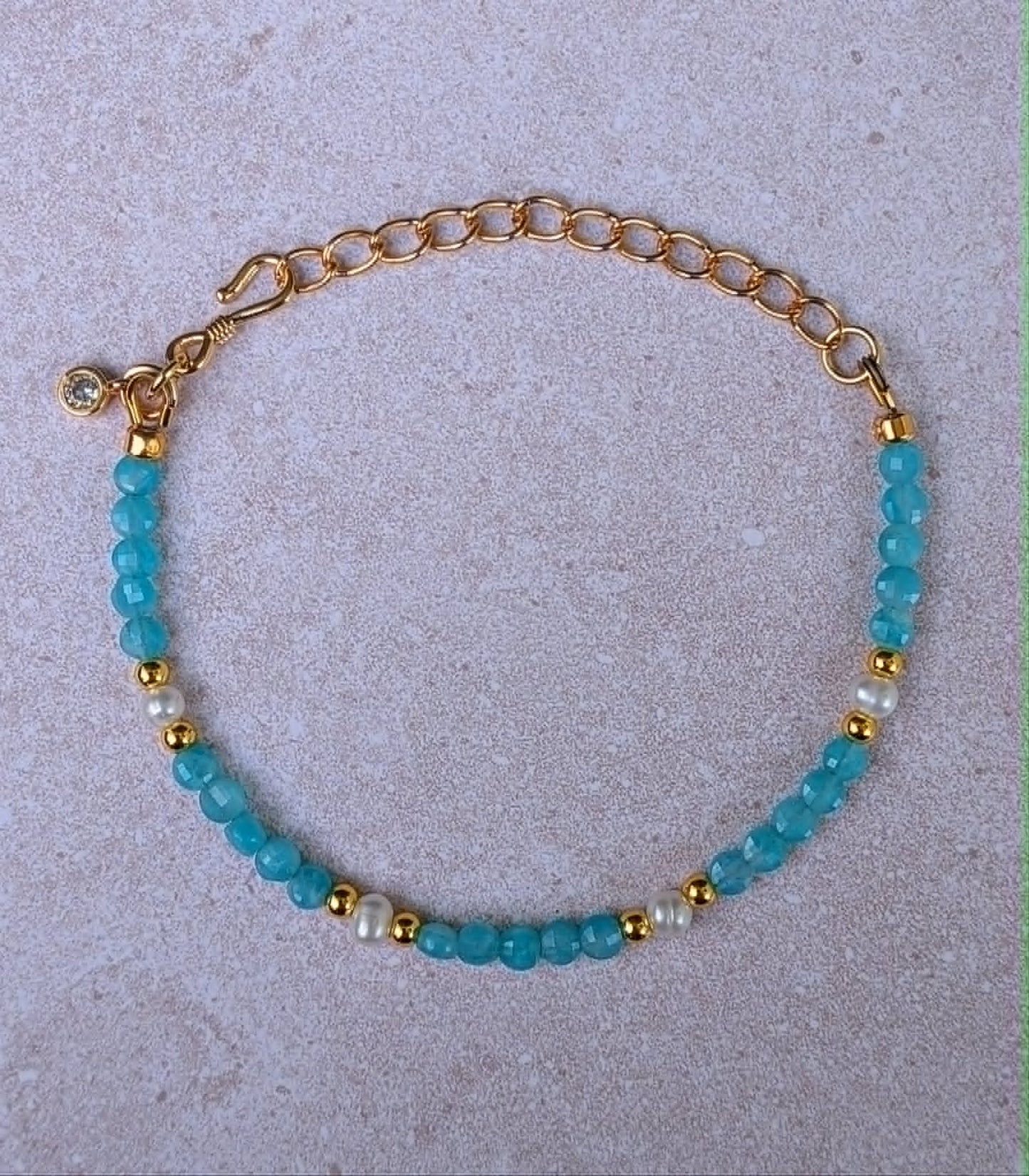 Amazonite and Pearl Bracelet