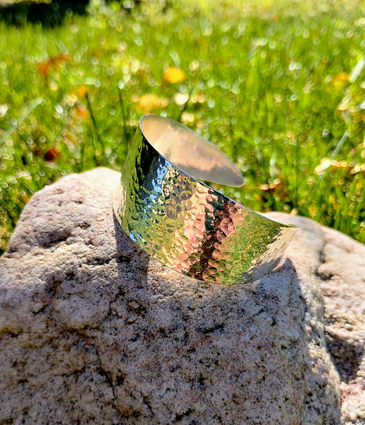 Handmade Solid Sterling Silver Textured Cuff Bracelet