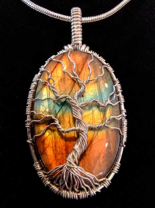 Labradorite and Sterling Silver Tree of Life