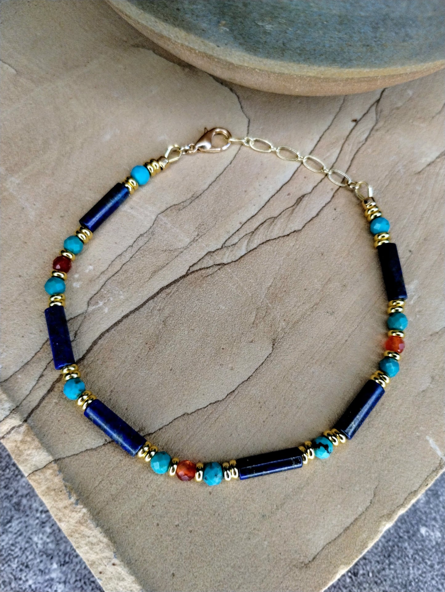 Ancient Egyptian-Inspired Gemstone Bracelet