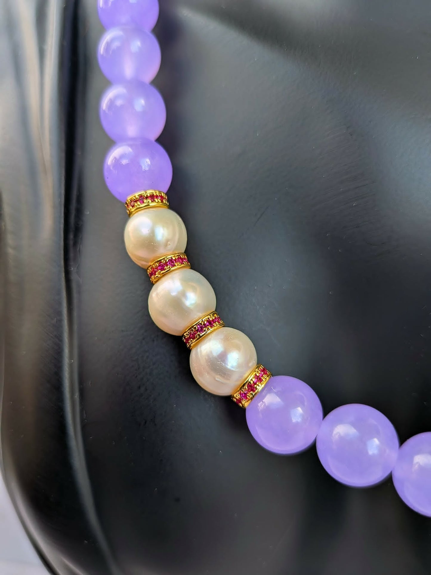 Wisteria Jade and Pearl Necklace