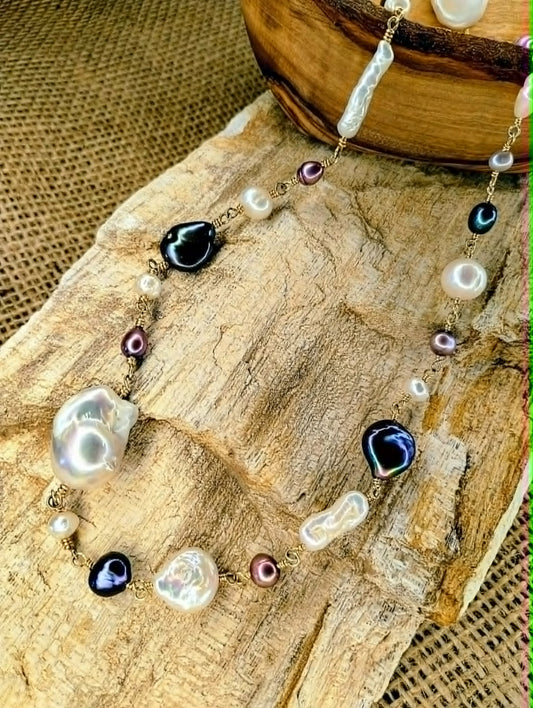 Gathered Tides Pearl Necklace