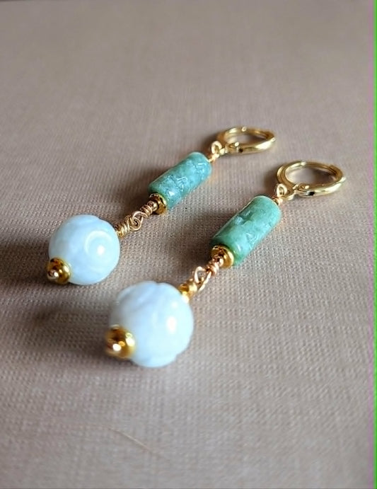 Leaf & Lotus Earrings