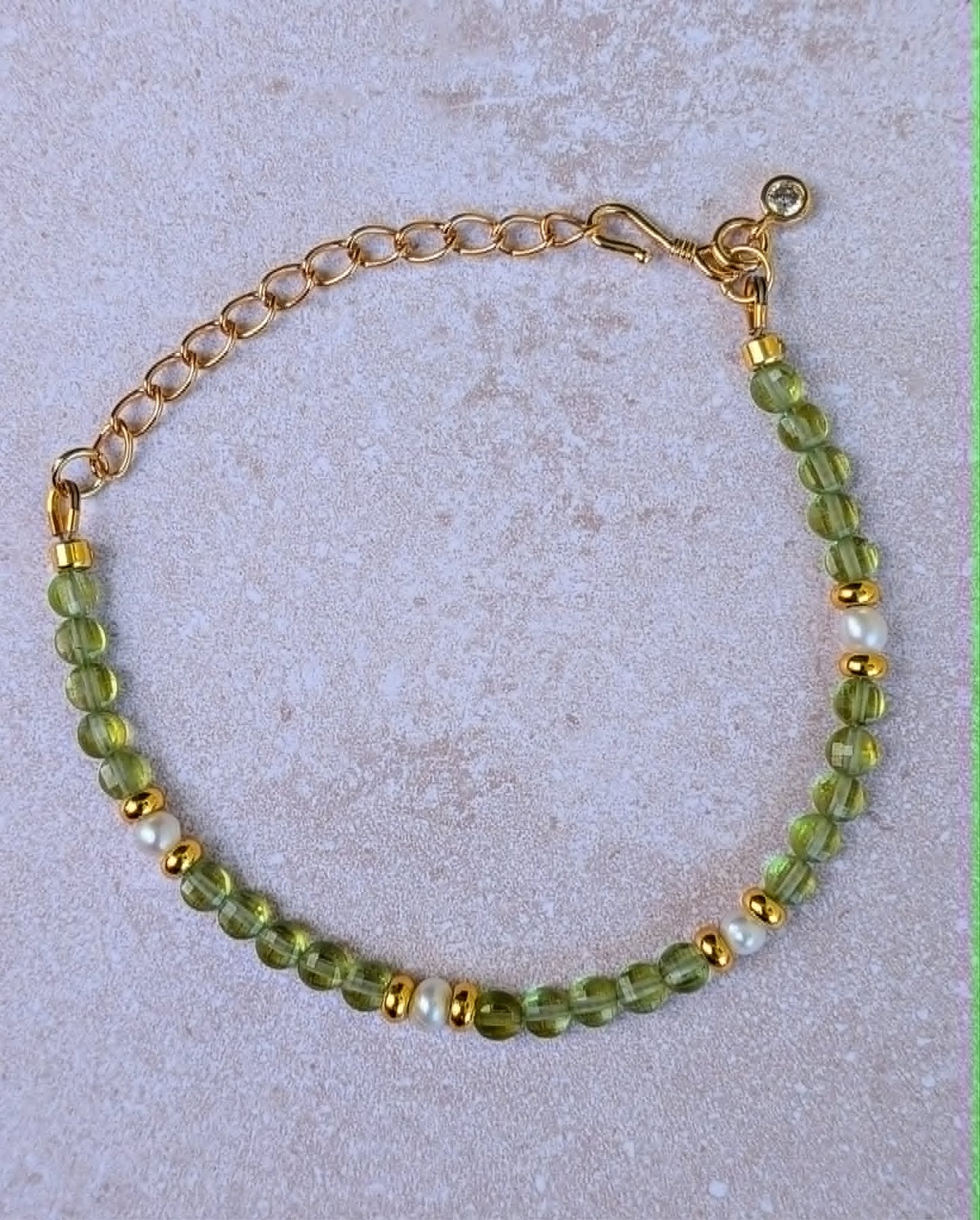 Peridot and Pearl Bracelet