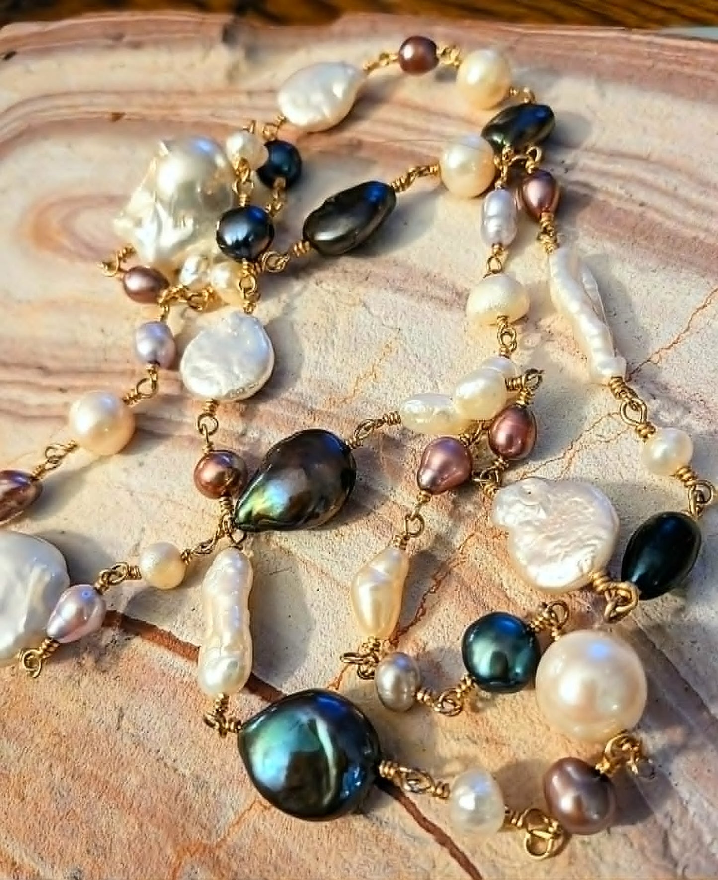 Gathered Tides Pearl Necklace