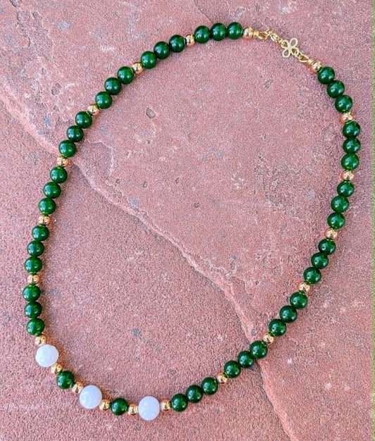 Snow Blossom Jade Necklace