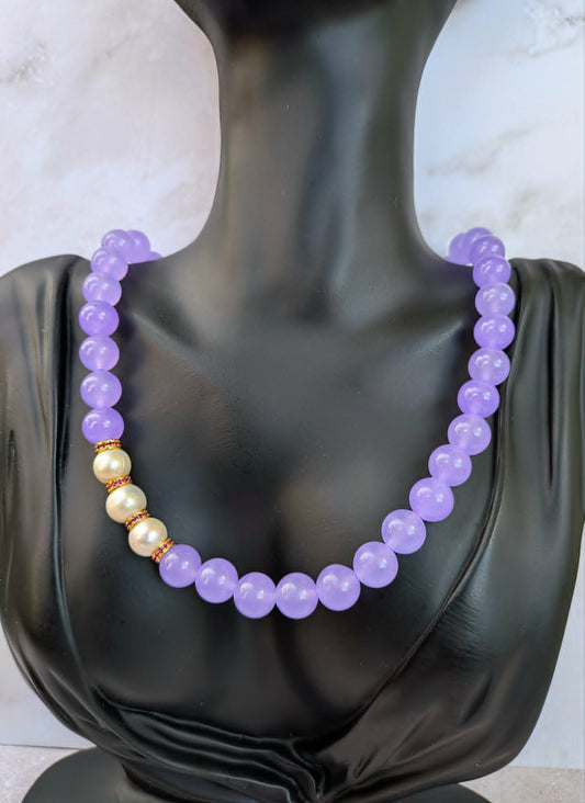 Wisteria Jade and Pearl Necklace